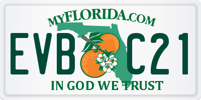 FL license plate EVBC21