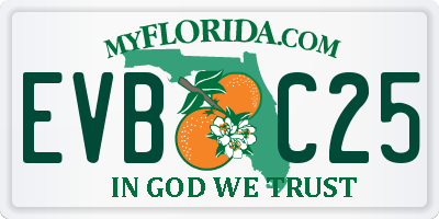 FL license plate EVBC25