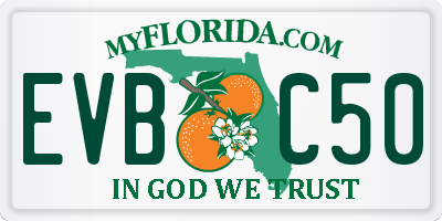 FL license plate EVBC50