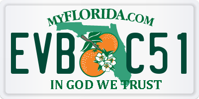FL license plate EVBC51