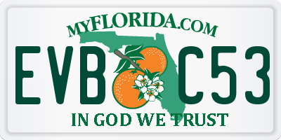 FL license plate EVBC53