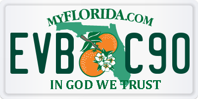 FL license plate EVBC90