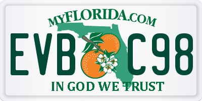 FL license plate EVBC98