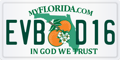 FL license plate EVBD16