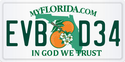 FL license plate EVBD34