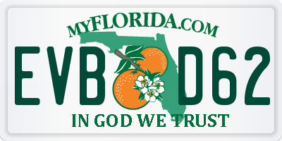 FL license plate EVBD62