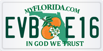 FL license plate EVBE16