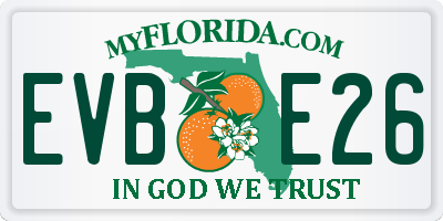 FL license plate EVBE26