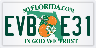 FL license plate EVBE31