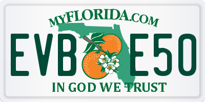 FL license plate EVBE50