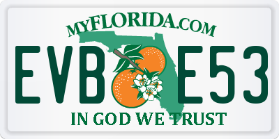 FL license plate EVBE53