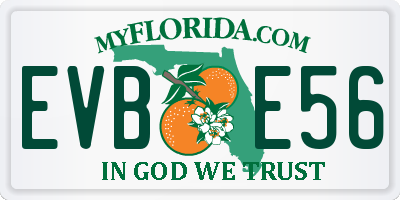 FL license plate EVBE56