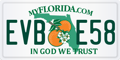 FL license plate EVBE58