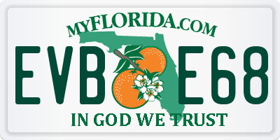 FL license plate EVBE68