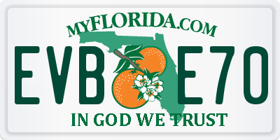 FL license plate EVBE70