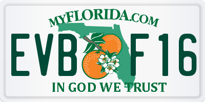 FL license plate EVBF16