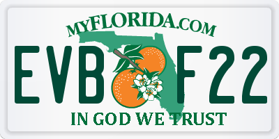 FL license plate EVBF22
