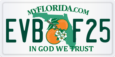 FL license plate EVBF25