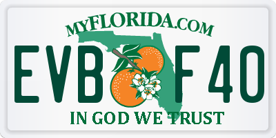 FL license plate EVBF40