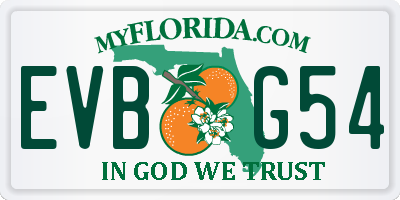 FL license plate EVBG54