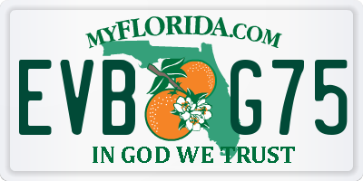 FL license plate EVBG75
