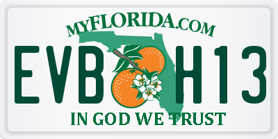 FL license plate EVBH13
