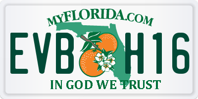 FL license plate EVBH16