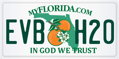 FL license plate EVBH20