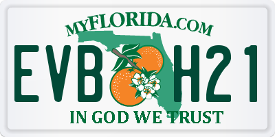 FL license plate EVBH21