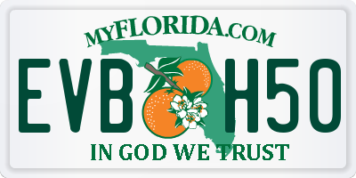 FL license plate EVBH50