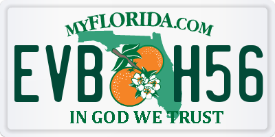 FL license plate EVBH56