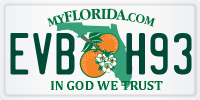 FL license plate EVBH93