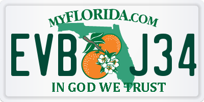 FL license plate EVBJ34