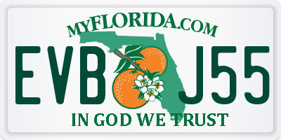 FL license plate EVBJ55