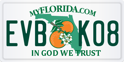 FL license plate EVBK08