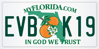 FL license plate EVBK19
