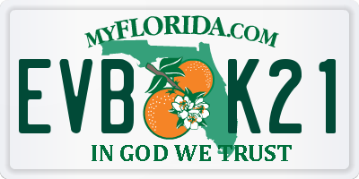 FL license plate EVBK21