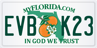 FL license plate EVBK23