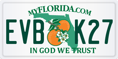 FL license plate EVBK27