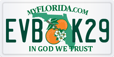 FL license plate EVBK29
