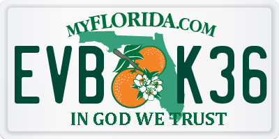 FL license plate EVBK36