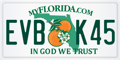 FL license plate EVBK45