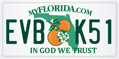 FL license plate EVBK51
