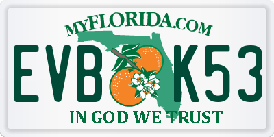 FL license plate EVBK53
