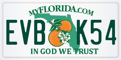 FL license plate EVBK54