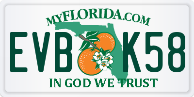 FL license plate EVBK58