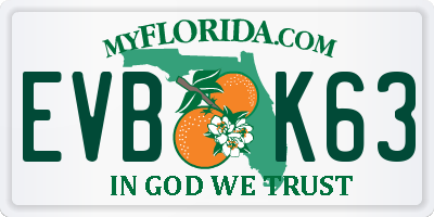 FL license plate EVBK63