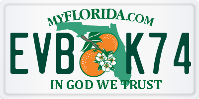 FL license plate EVBK74