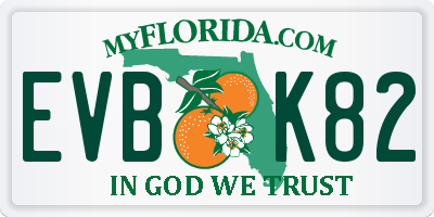 FL license plate EVBK82