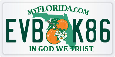 FL license plate EVBK86